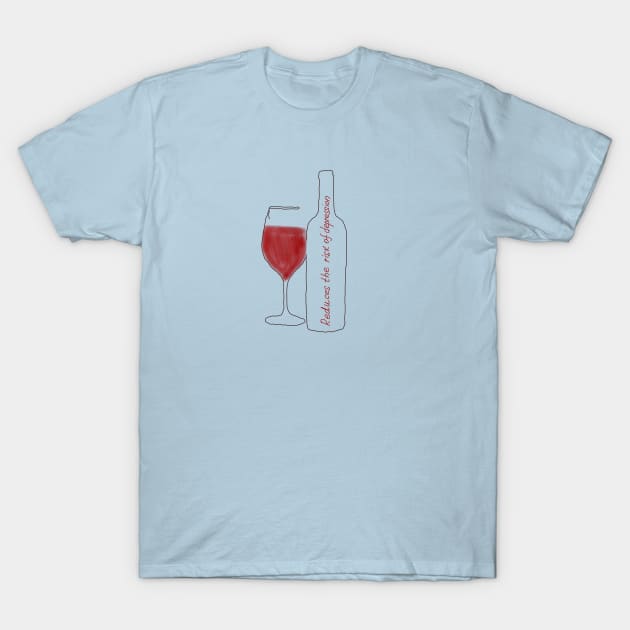 Benefits of red wine T-Shirt by LORAMerch